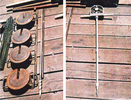 写真-3.4 スウェーデン式コーン(左)とポータブルコーン(右)