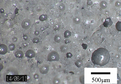 写真-3  気泡混合処理土のデジタル顕微鏡写真