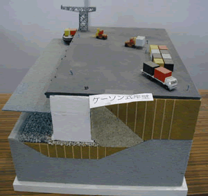 ケーソン式岸壁模型