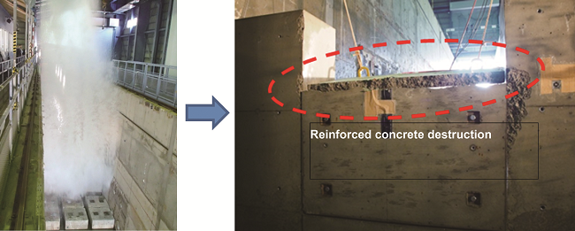 img:Experiment of wave force acting on parapets