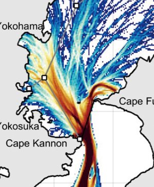 Analysis of the ray tracing of swells entering the bayの画像