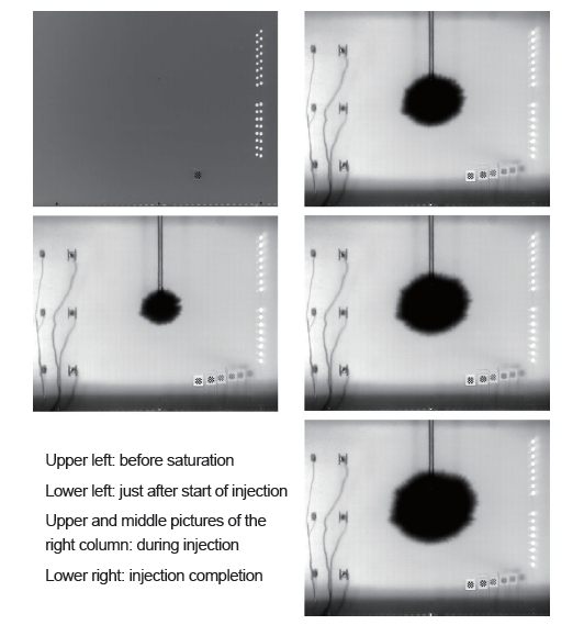 Visualized injection process of chemical grouting in a centrifuge model testの画像