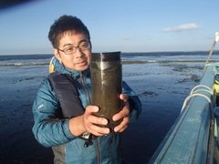 北海道風蓮湖での調査風景。の画像