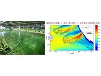 複雑な海底地形による波の集中・越波の画像